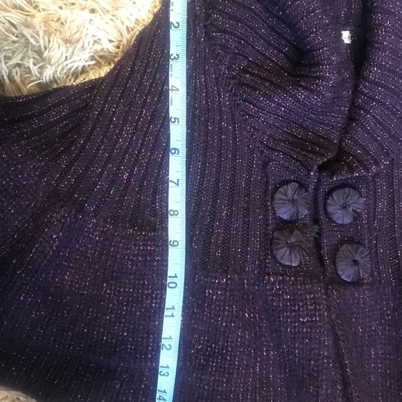 Nanette Leopore Purple Lurex Cropped Sweater EUC - Picture 6 of 8